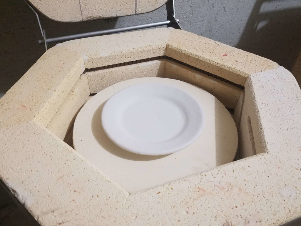 loading the kiln with test plates