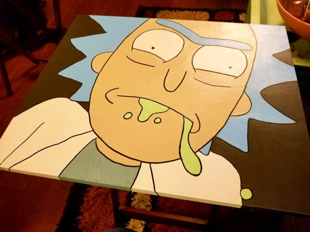 Rick Sanchez painted tv tray