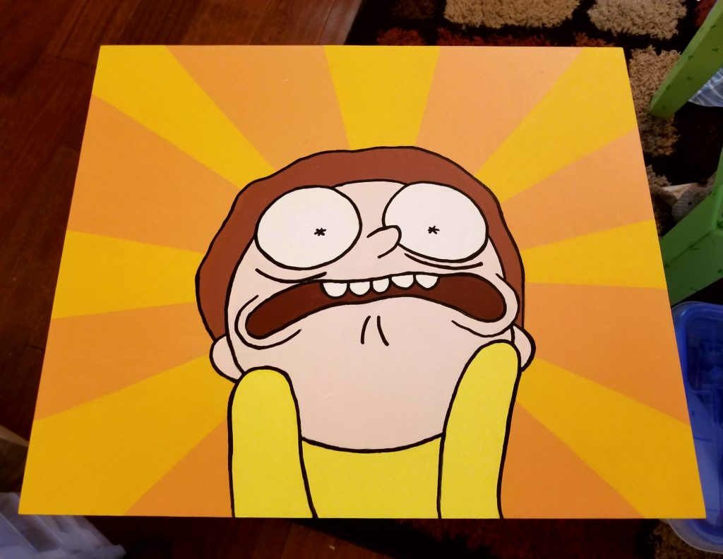 Morty painted tv tray