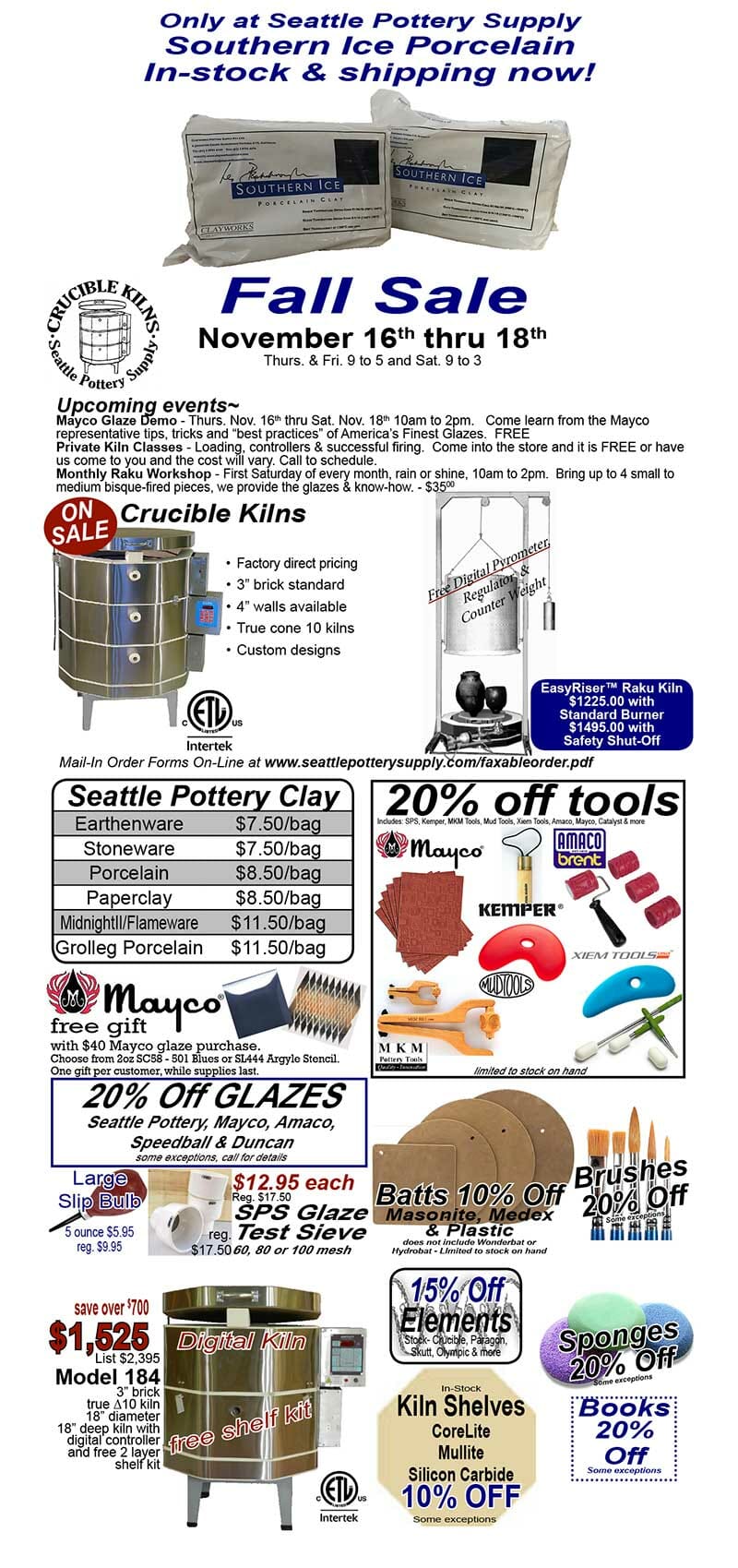 Seattle Pottery Supply ECatalog