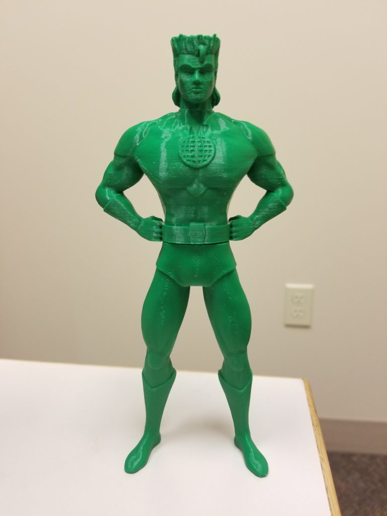 captain planet 3d print in green