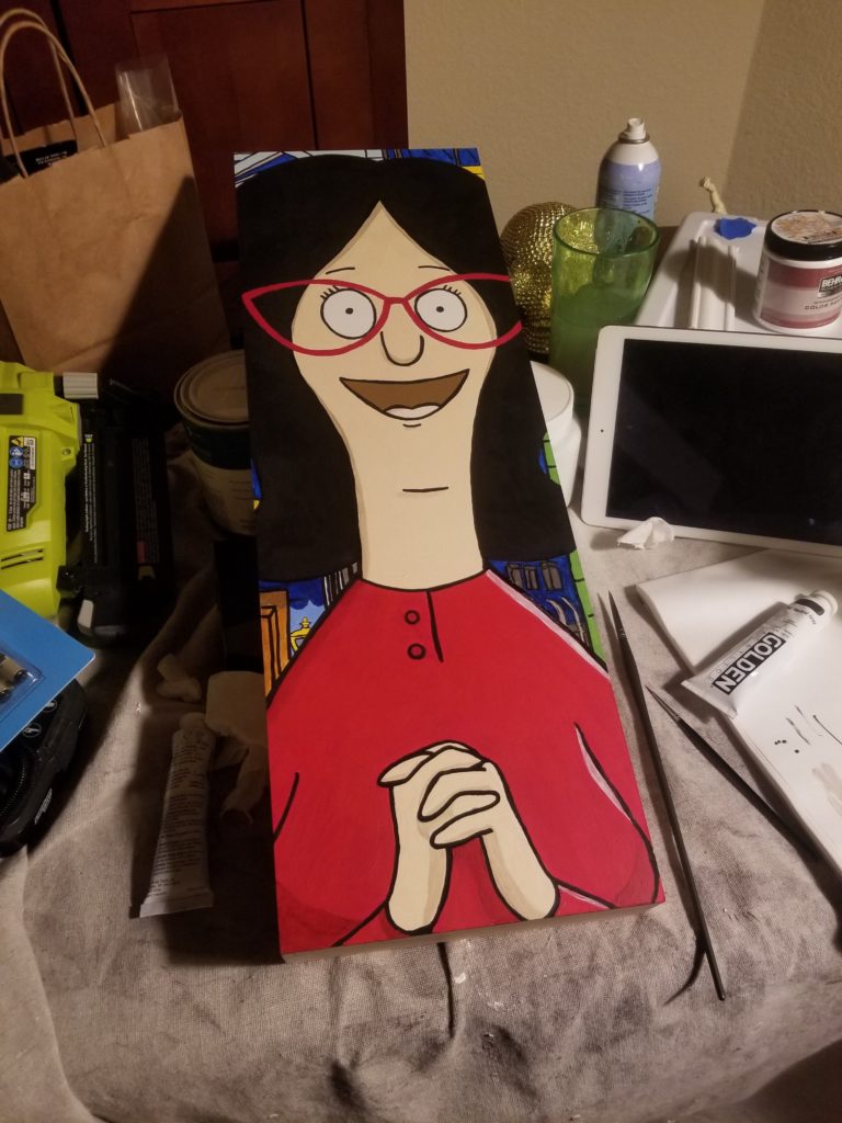 acrylic painting of linda belcher