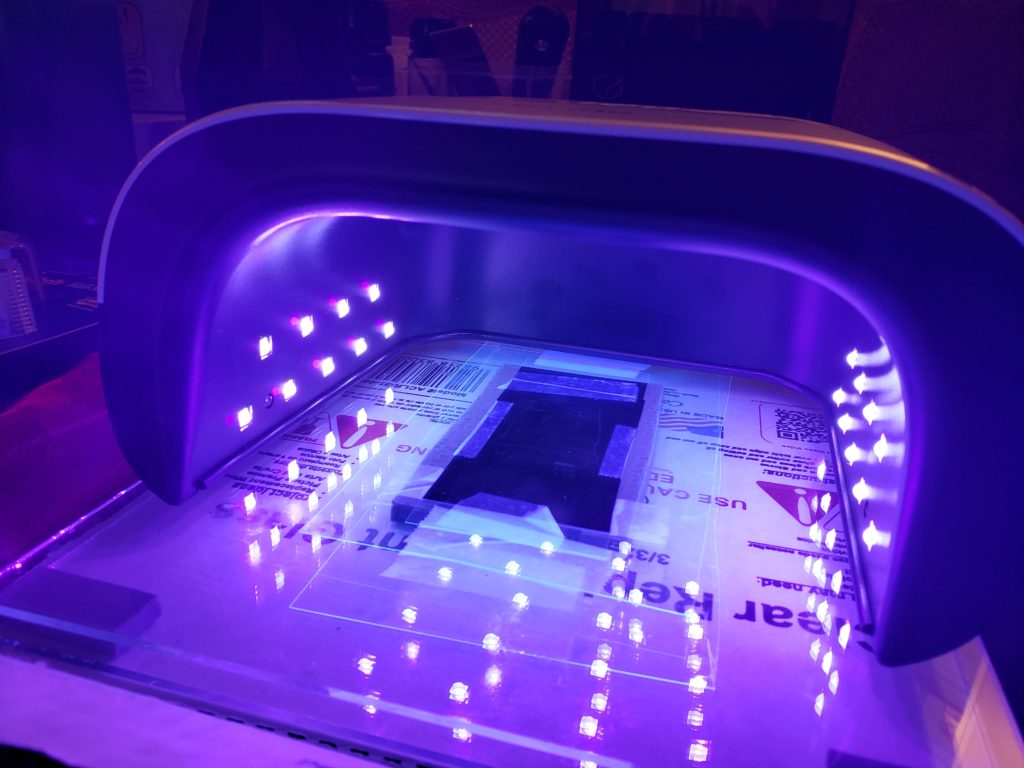 stamp making under led uv lights