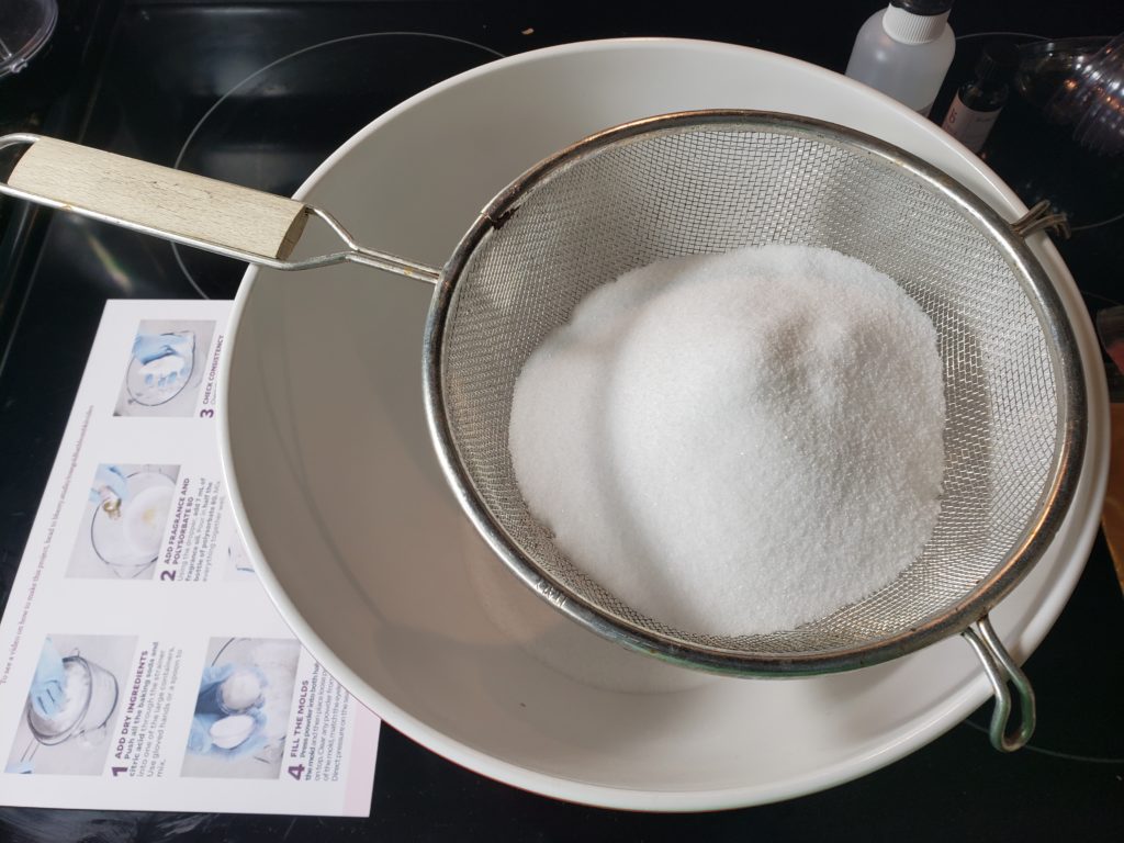 Straining dry ingredients