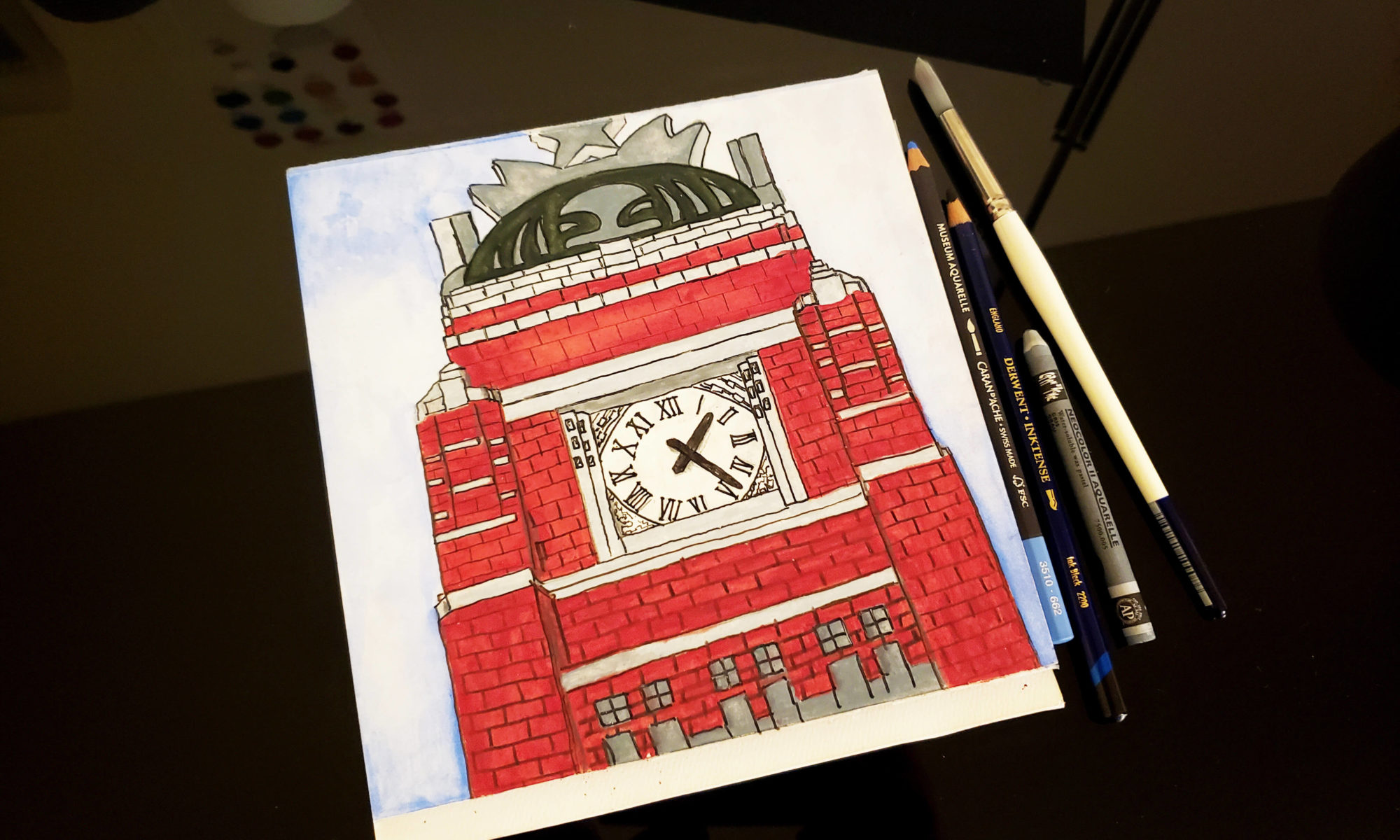 star bucks building urban sketch