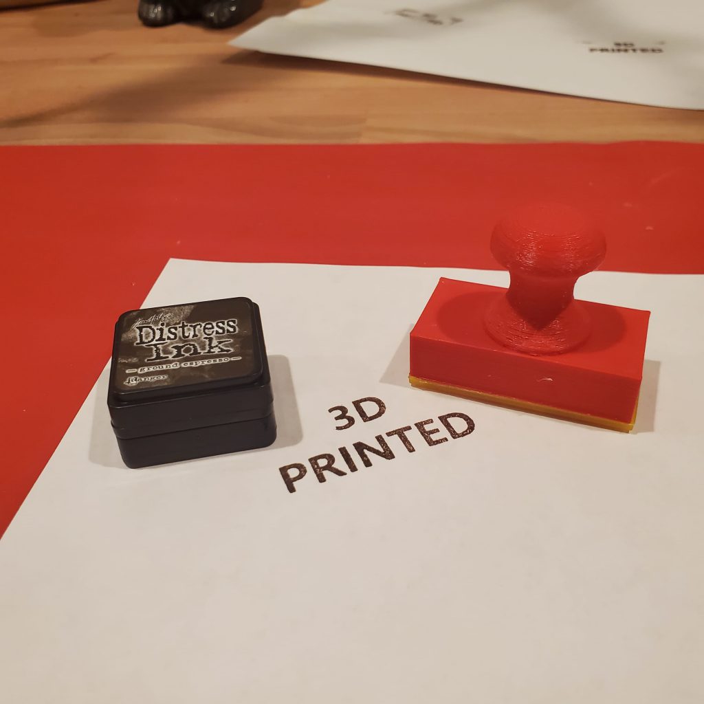 first attempt at using my new 3d printed stamp